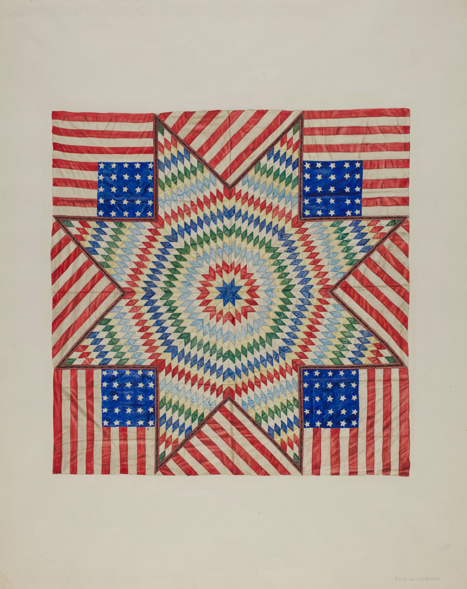 Star and Flag Design Quilt, Fred Hassebrock. Source: National Gallery of Art